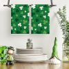 Green Clover Shamrock St. Patrick's Day Kitchen Towels Dish Towels, 18x26 Inch Farmhouse Holiday Spring Decoration Hand Towels Set of 2