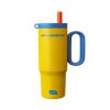 Premium 24 oz Insulated Tumbler with Handle and Straw, 18/8 Stainless Steel Travel Coffee Mug with Tea Infuser & Dust Cover