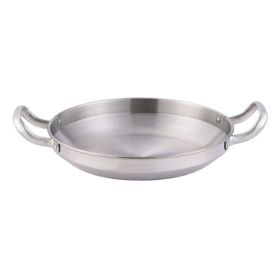 Double Ears Pan Seafood Rice Pan Fried Chicken Tray (Type: 30cm, Color: Silver)