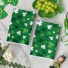 Green Clover Shamrock St. Patrick's Day Kitchen Towels Dish Towels, 18x26 Inch Farmhouse Holiday Spring Decoration Hand Towels Set of 2